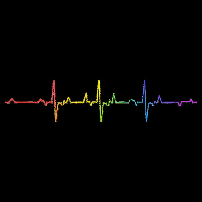 Heartbeat Rainbow Pride Lgbtq Ally Pulse Colors T-Shirt