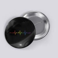 Heartbeat Rainbow Pride Lgbtq Ally Pulse Colors Button