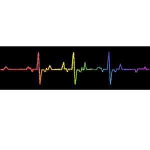 Heartbeat Rainbow Pride Lgbtq Ally Pulse Colors Bumper Sticker