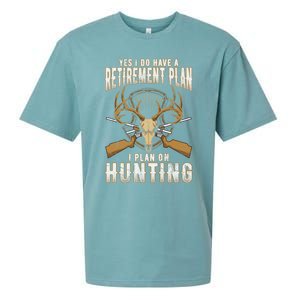 Hunting Retiret Plan Funny Quotes Humor Sayings Dad Funny Gift Sueded Cloud Jersey T-Shirt