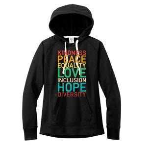 Human Rights Peace Inclusion Love Equality Women's Fleece Hoodie