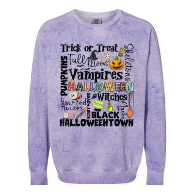 Halloween Retro Pumpkin Ghost Vampires Colorblast Crewneck Sweatshirt