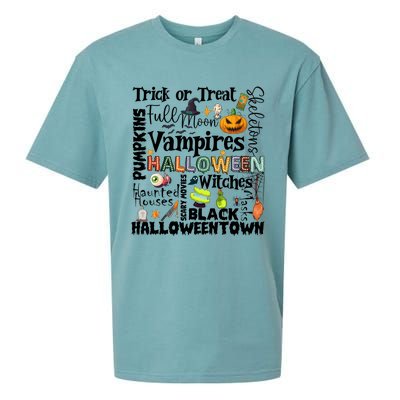 Halloween Retro Pumpkin Ghost Vampires Sueded Cloud Jersey T-Shirt