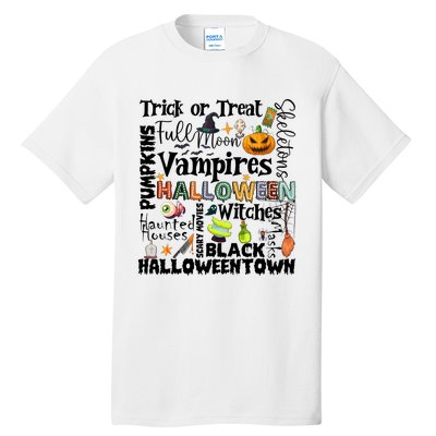 Halloween Retro Pumpkin Ghost Vampires Tall T-Shirt