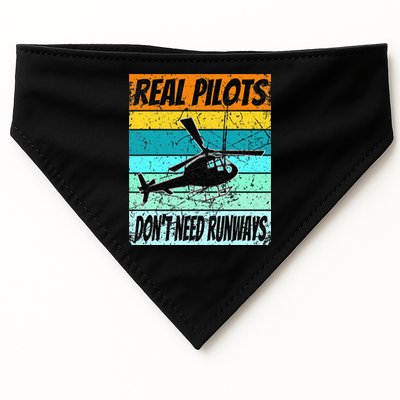 Helicopter Real Pilots Dont Need Runways USA-Made Doggie Bandana