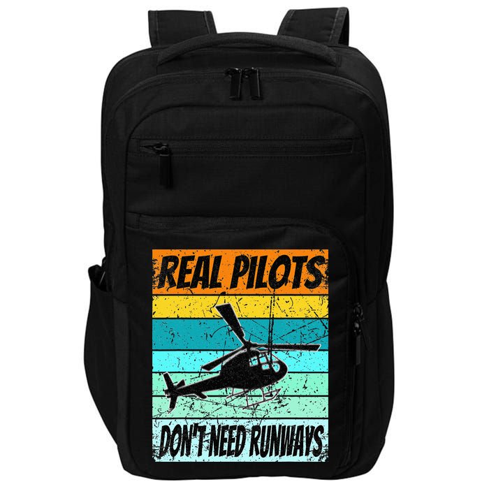 Helicopter Real Pilots Dont Need Runways Impact Tech Backpack