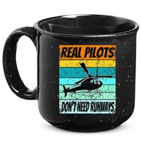 Helicopter Real Pilots Dont Need Runways 15oz Campfire Ceramic Mug