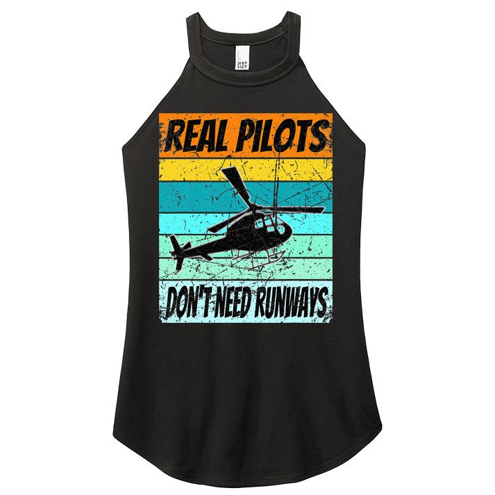 Helicopter Real Pilots Dont Need Runways Women's Perfect Tri Rocker Tank