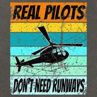 Helicopter Real Pilots Dont Need Runways Cotton Canvas Backpack