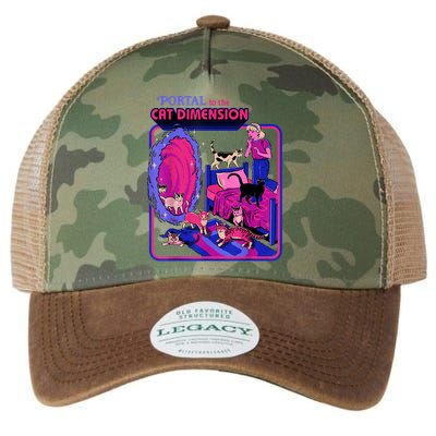 Halloween Retro Portal To The Cat Dimension Funny Legacy Tie Dye Trucker Hat