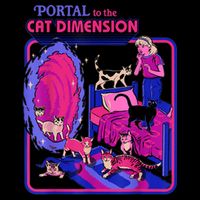 Halloween Retro Portal To The Cat Dimension Funny Flexfit Unipanel Trucker Cap