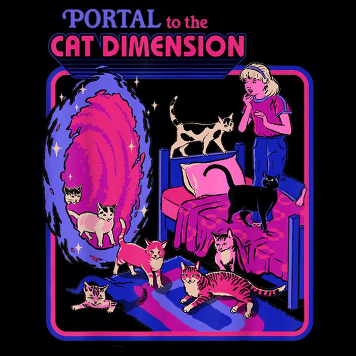 Halloween Retro Portal To The Cat Dimension Funny Flexfit Unipanel Trucker Cap