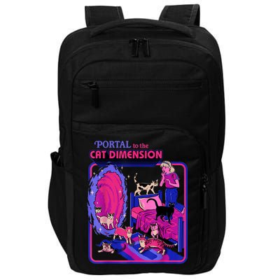 Halloween Retro Portal To The Cat Dimension Funny Impact Tech Backpack