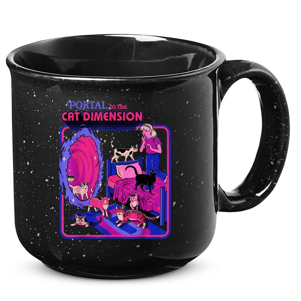 Halloween Retro Portal To The Cat Dimension Funny 15oz Campfire Ceramic Mug