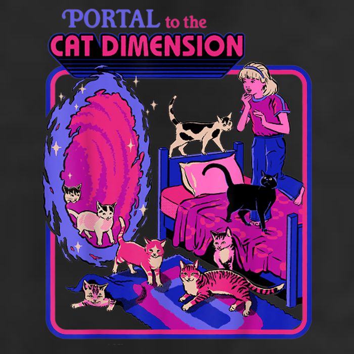 Halloween Retro Portal To The Cat Dimension Funny 12oz Stainless Steel Coffee Mug