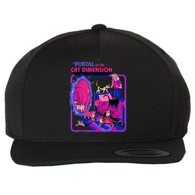 Halloween Retro Portal To The Cat Dimension Funny Wool Snapback Cap