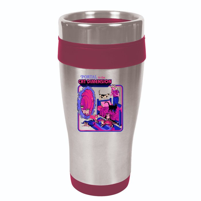 Halloween Retro Portal To The Cat Dimension Funny 16oz Travel Tumbler
