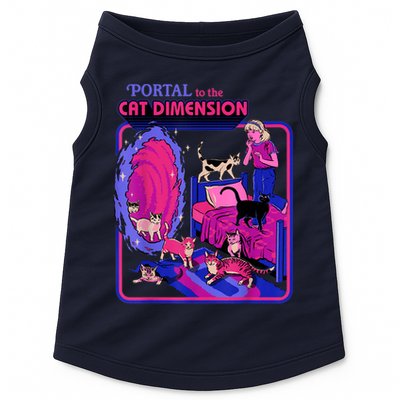 Halloween Retro Portal To The Cat Dimension Funny Doggie Tank