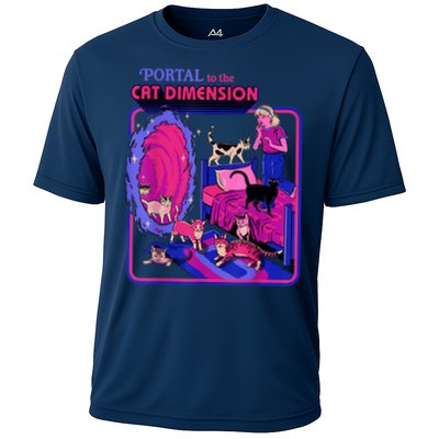 Halloween Retro Portal To The Cat Dimension Funny Performance Shirt