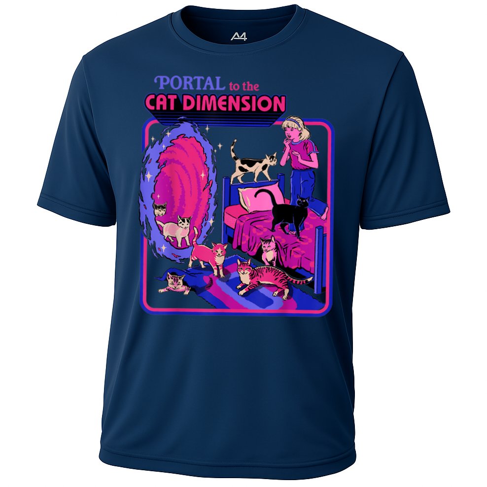 Halloween Retro Portal To The Cat Dimension Funny Performance Shirt
