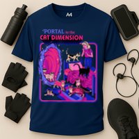 Halloween Retro Portal To The Cat Dimension Funny Performance Shirt