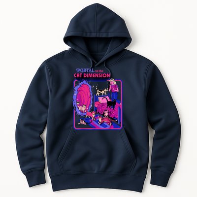 Halloween Retro Portal To The Cat Dimension Funny Hoodie