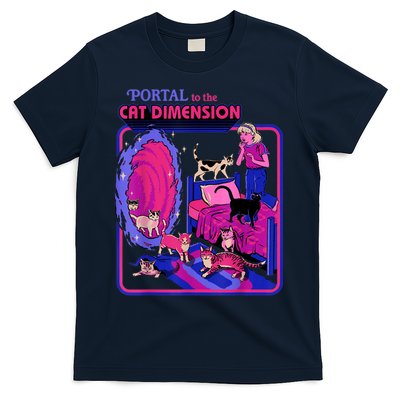 Halloween Retro Portal To The Cat Dimension Funny T-Shirt