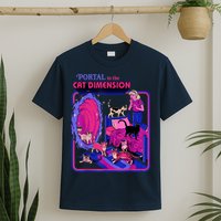 Halloween Retro Portal To The Cat Dimension Funny T-Shirt