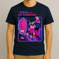 Halloween Retro Portal To The Cat Dimension Funny T-Shirt