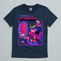 Halloween Retro Portal To The Cat Dimension Funny T-Shirt