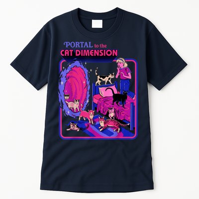 Halloween Retro Portal To The Cat Dimension Funny Tall T-Shirt