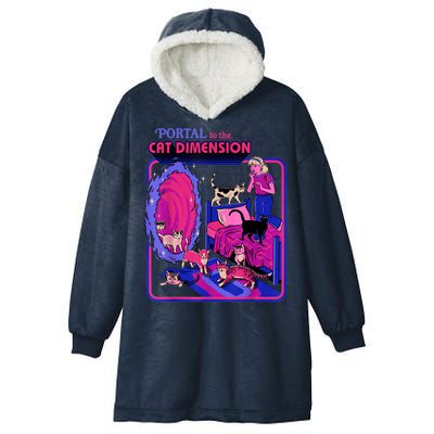 Halloween Retro Portal To The Cat Dimension Funny Hooded Wearable Blanket