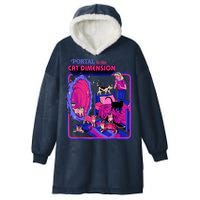 Halloween Retro Portal To The Cat Dimension Funny Hooded Wearable Blanket