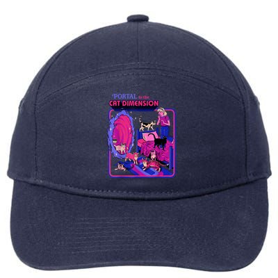 Halloween Retro Portal To The Cat Dimension Funny 7-Panel Snapback Hat