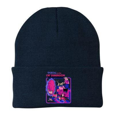 Halloween Retro Portal To The Cat Dimension Funny Beanie