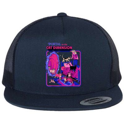 Halloween Retro Portal To The Cat Dimension Funny Flatbill Hat