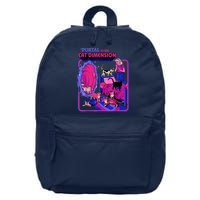 Halloween Retro Portal To The Cat Dimension Funny 16 in Basic Backpack