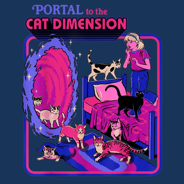 Halloween Retro Portal To The Cat Dimension Funny 16 in Basic Backpack