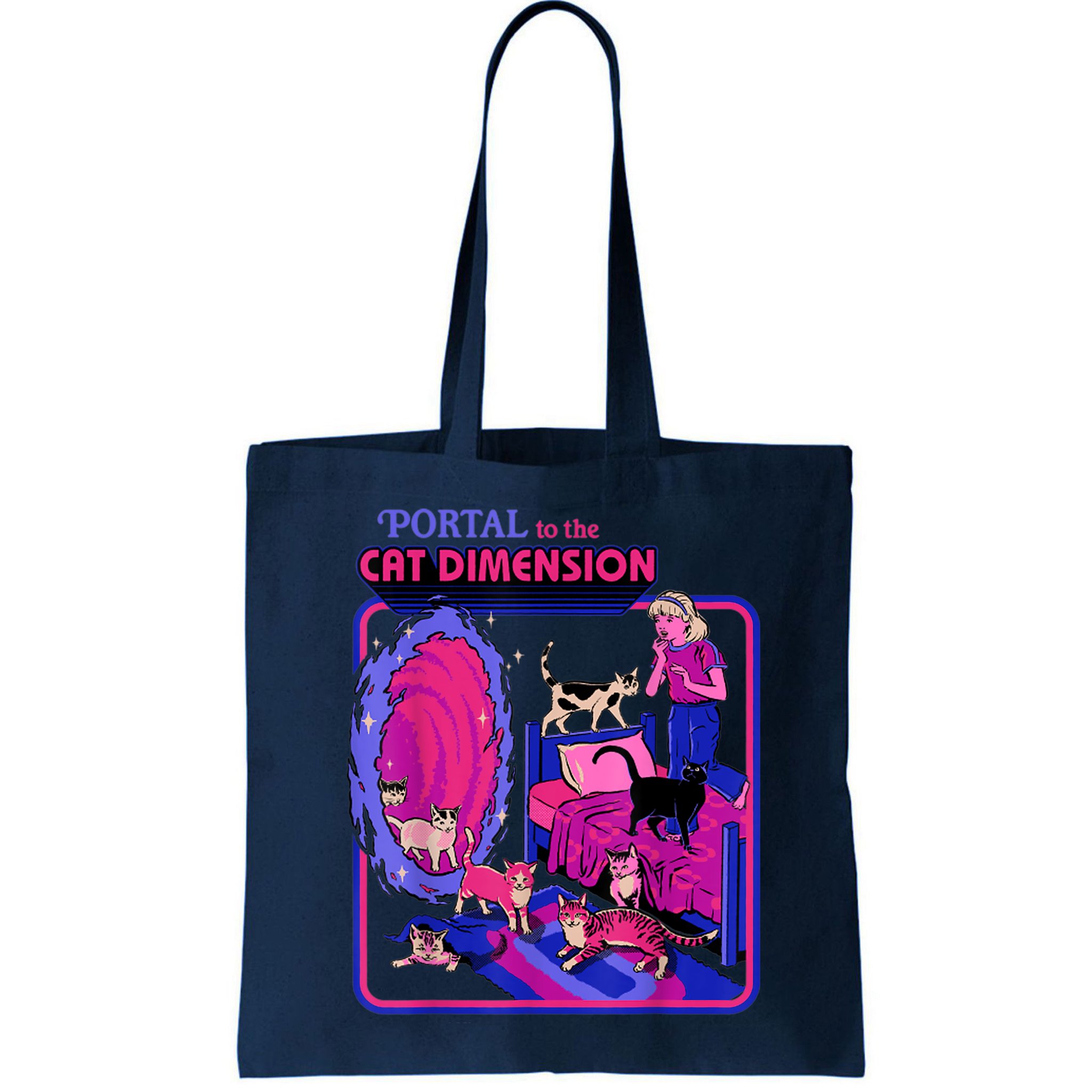 Halloween Retro Portal To The Cat Dimension Funny Bag