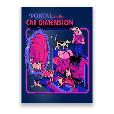 Halloween Retro Portal To The Cat Dimension Funny Poster