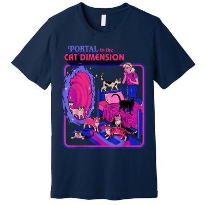 Halloween Retro Portal To The Cat Dimension Funny Premium T-Shirt