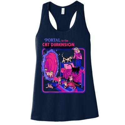 Halloween Retro Portal To The Cat Dimension Funny Womens Tank Top