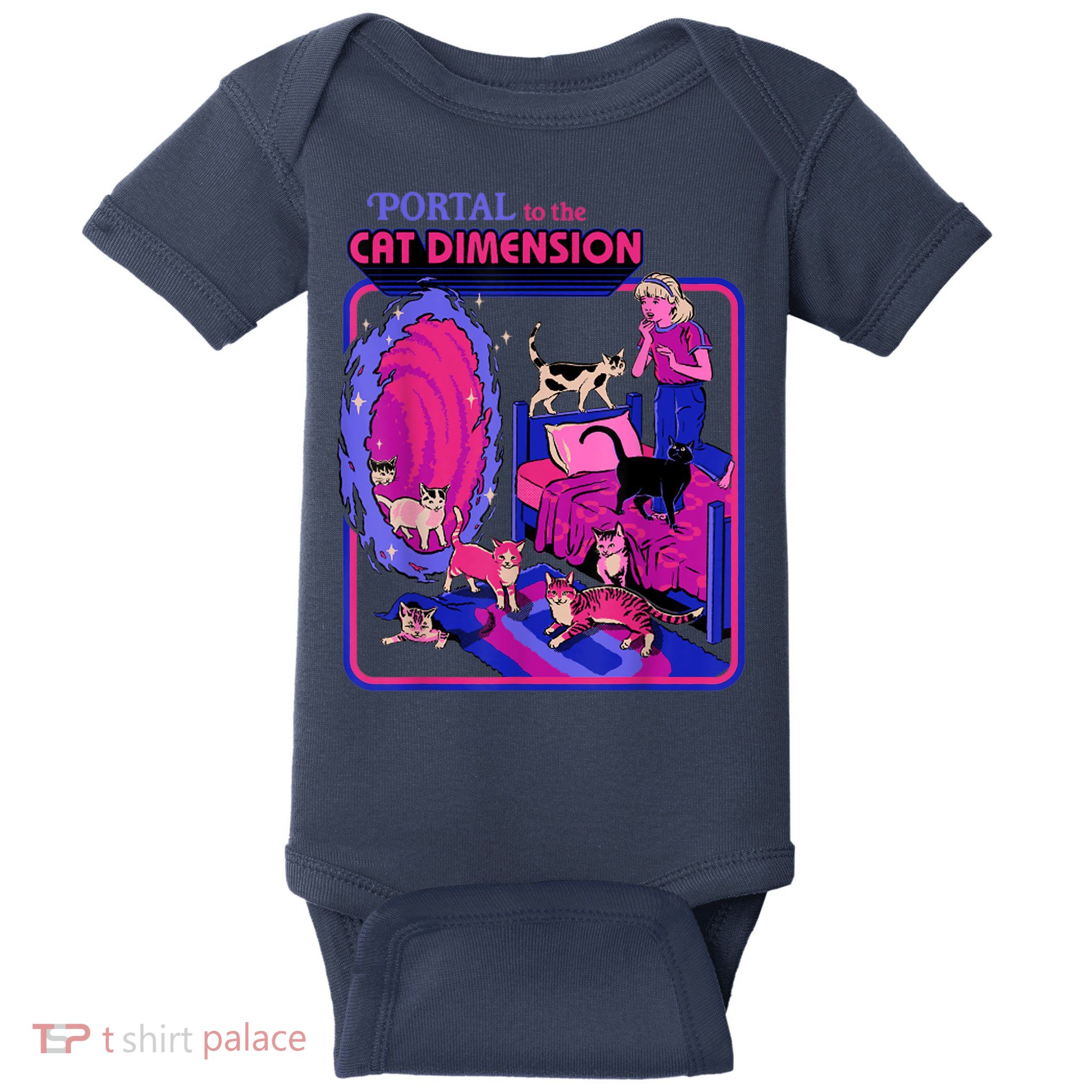 Halloween Retro Portal To The Cat Dimension Funny Baby Bodysuit