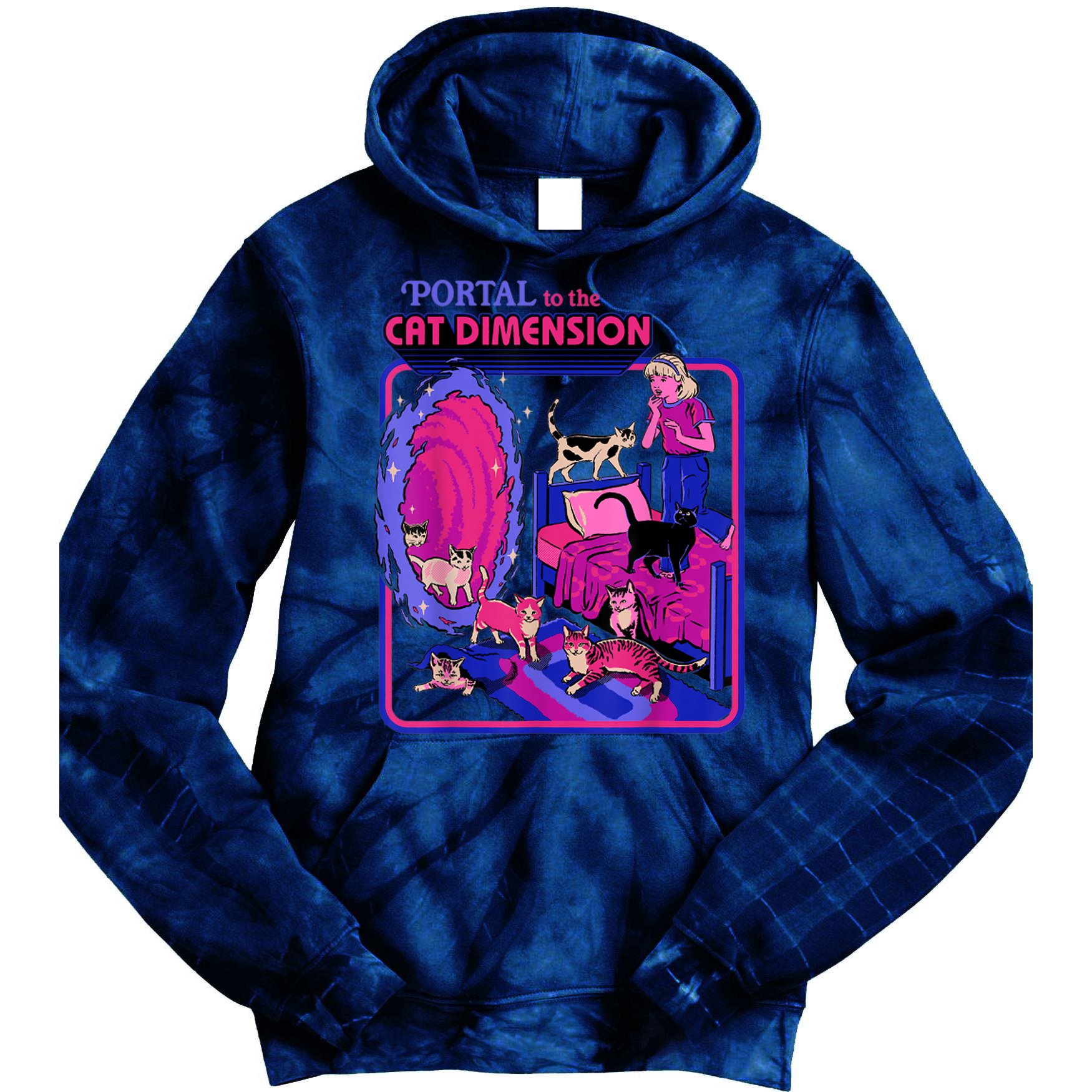 Halloween Retro Portal To The Cat Dimension Funny Tie Dye Hoodie