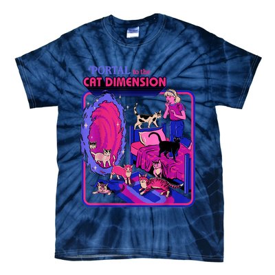 Halloween Retro Portal To The Cat Dimension Funny Tie-Dye T-Shirt