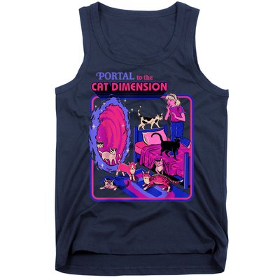 Halloween Retro Portal To The Cat Dimension Funny Tank Top