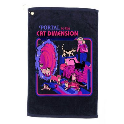 Halloween Retro Portal To The Cat Dimension Funny Golf Towel