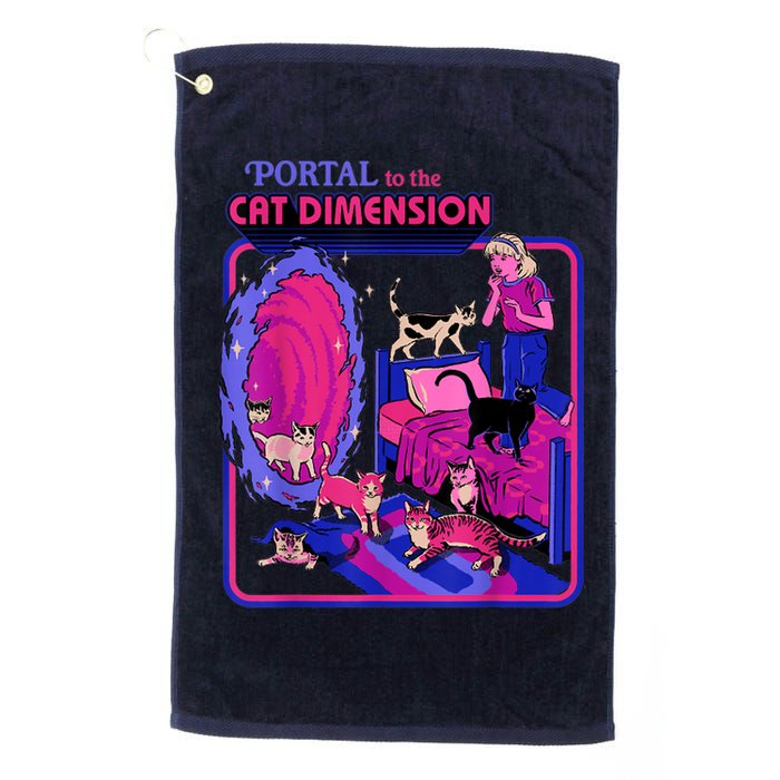 Halloween Retro Portal To The Cat Dimension Funny Golf Towel