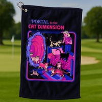 Halloween Retro Portal To The Cat Dimension Funny Golf Towel