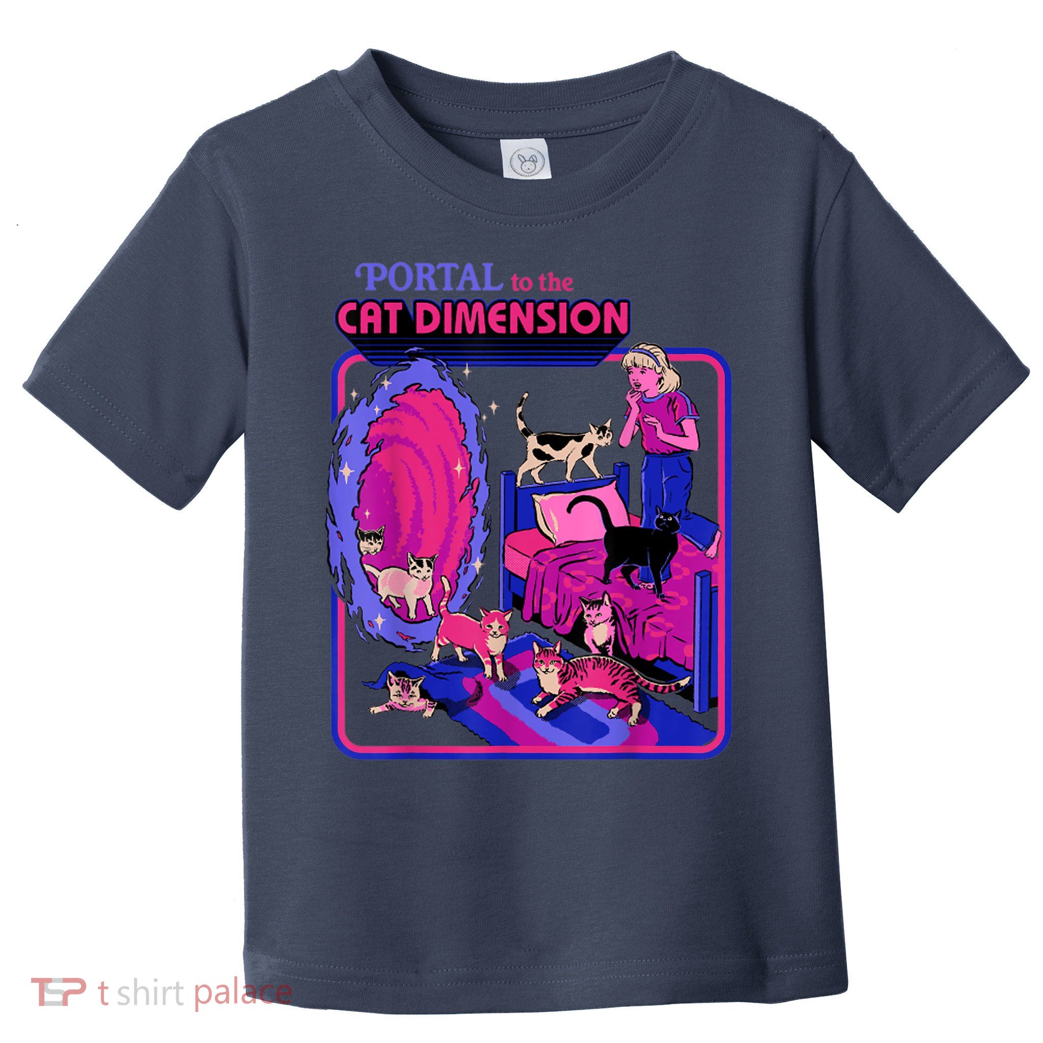 Halloween Retro Portal To The Cat Dimension Funny Toddler T-Shirt